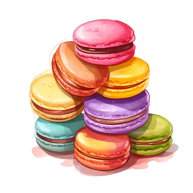 Rainbow Colored Macarons