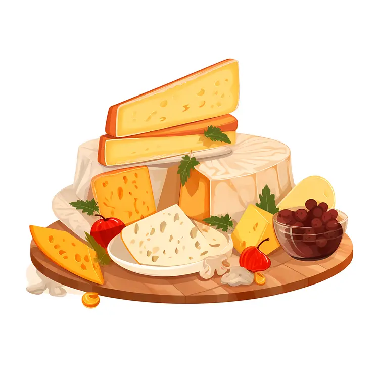 Cheese Platter with Grapes and Fruit