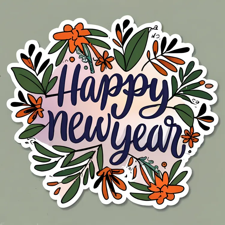 Happy New Year with Floral Design
