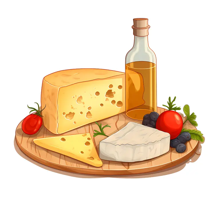 Cheese Platter with Tomato and Olive Oil