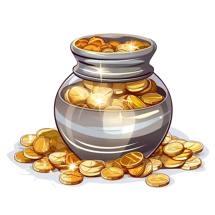 Shiny Pot of Gold Coins
