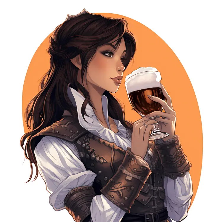 Elegant Woman with Beer