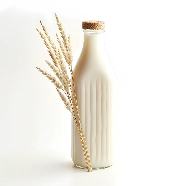 Milk Bottle with Wheat