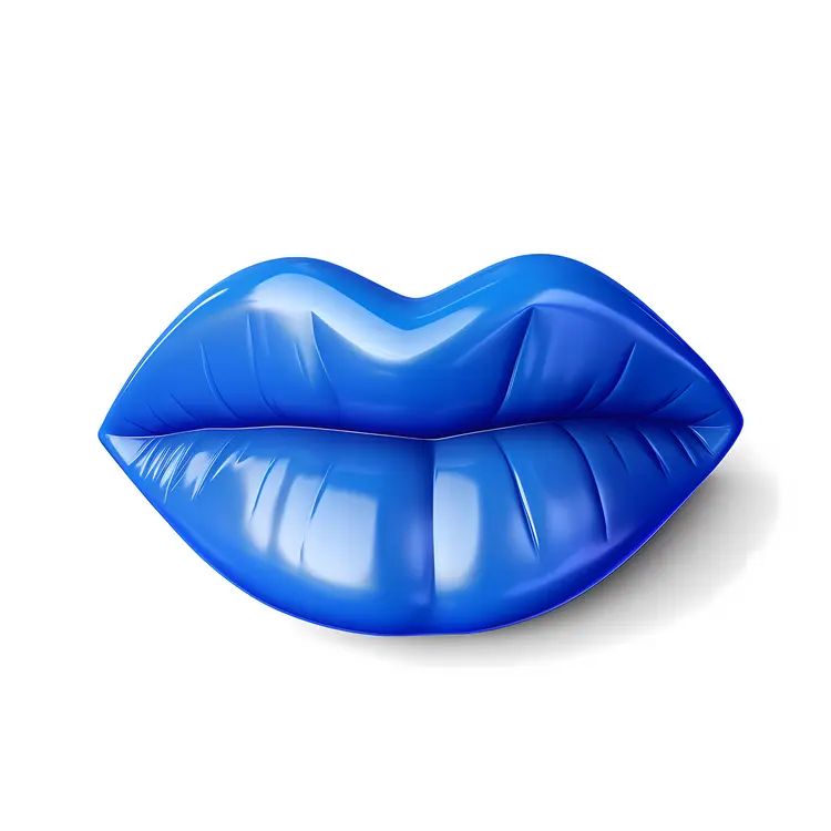 Glossy Blue Lips Illustration