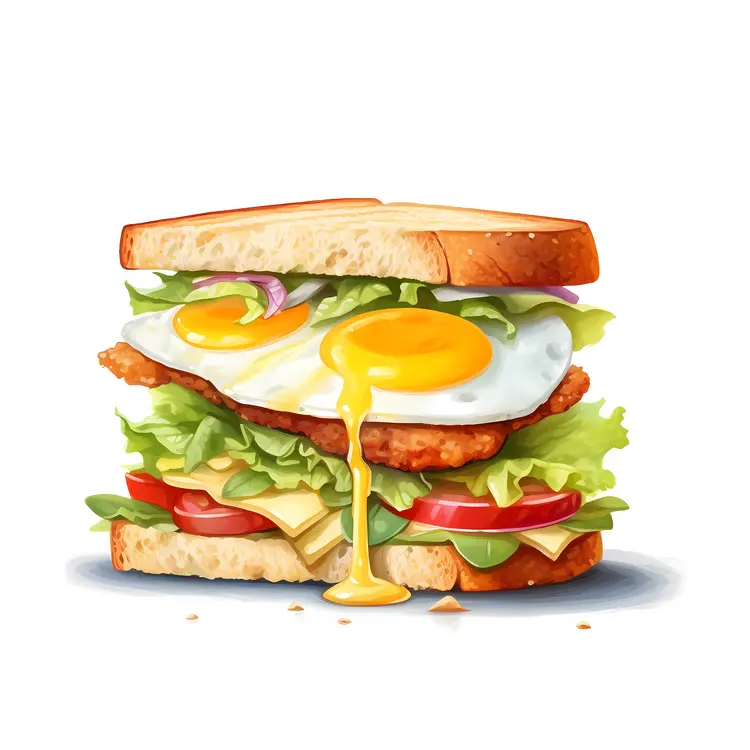 Delicious Sandwich with Egg and Lettuce