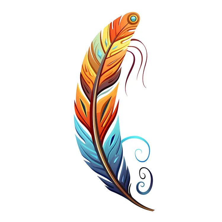Colorful Artistic Feather Illustration