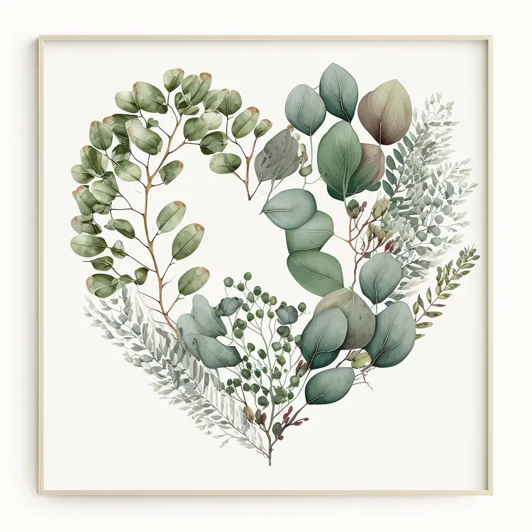 Heart-shaped Leaf Arrangement Botanical Art