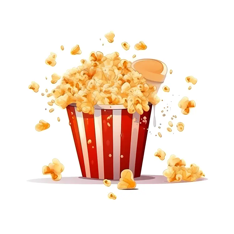 Delicious Popcorn in Red and White Striped Bucket