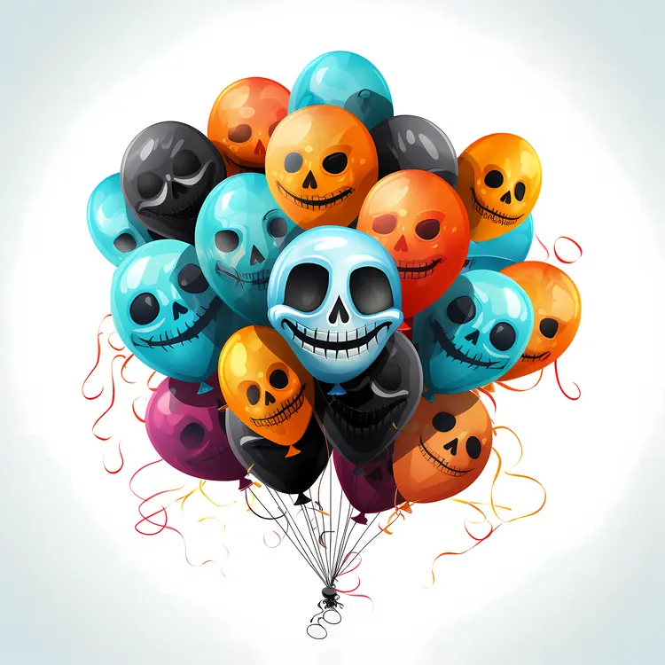 Skull Face Balloons for Festive Celebrations