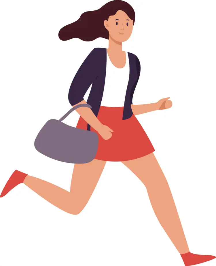 Woman Running with a Bag