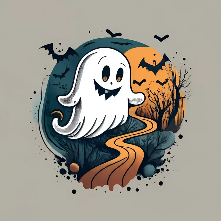 Happy Ghost in Spooky Night