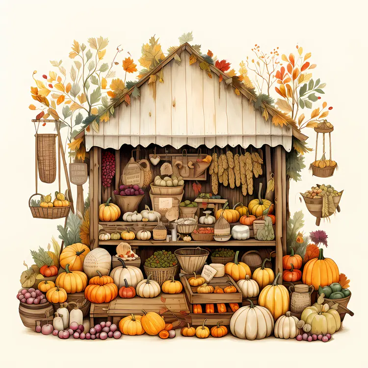 Rustic Pumpkin Market Stand