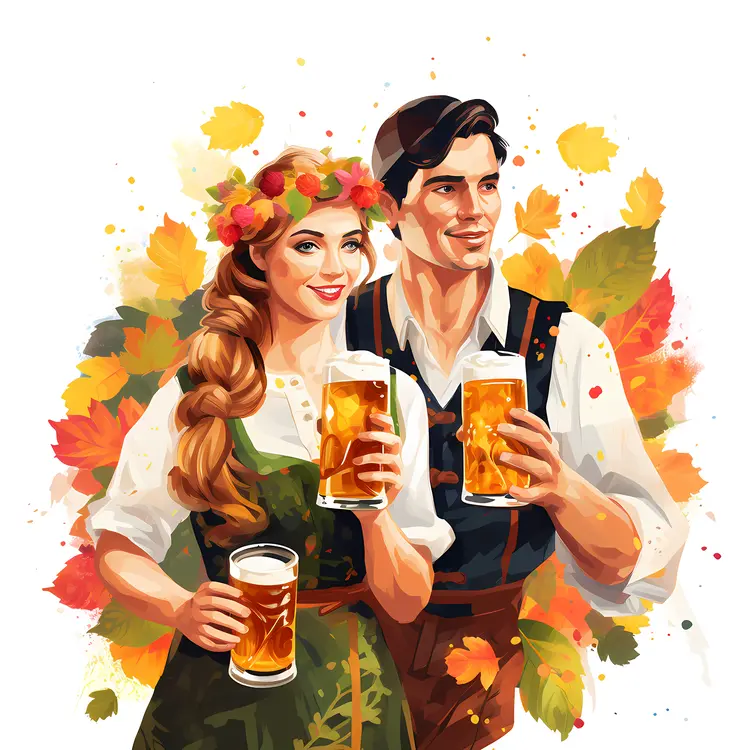 Couple Enjoying Oktoberfest