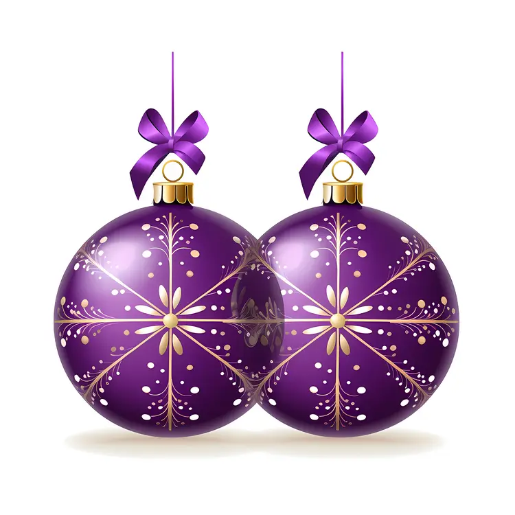 Beautiful Purple Christmas Ornaments with Decorative Patterns