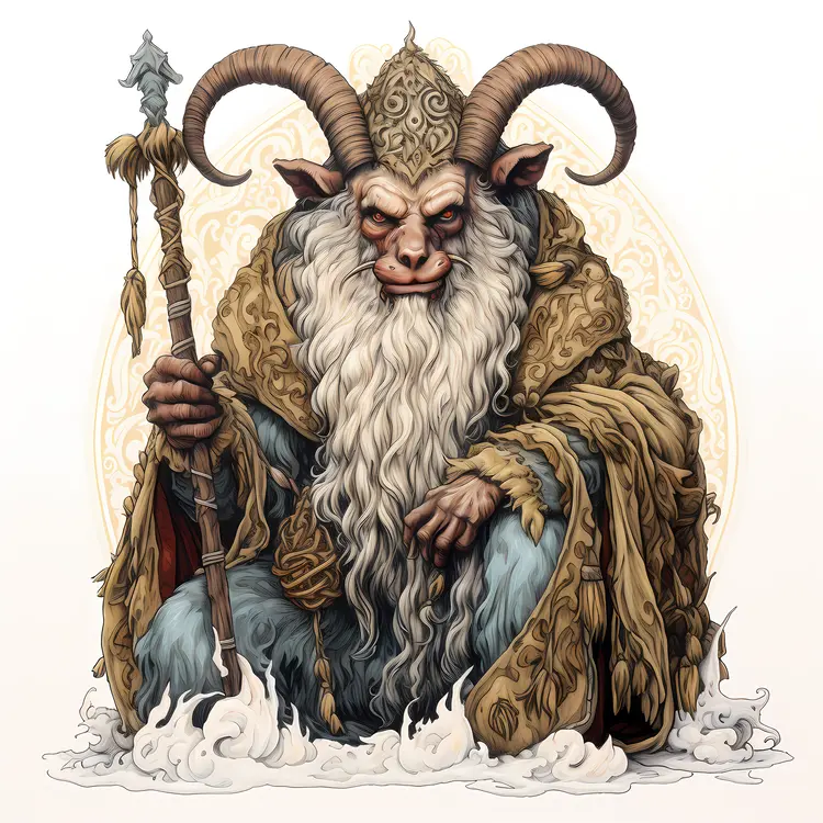 Mythical Horned Creature Illustration