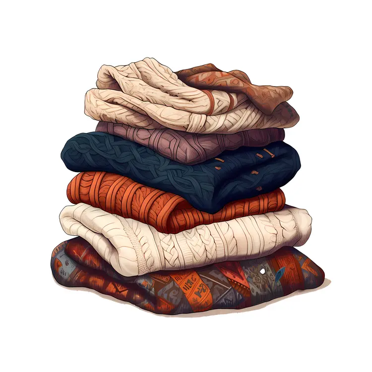 Neatly Stacked Folded Sweaters