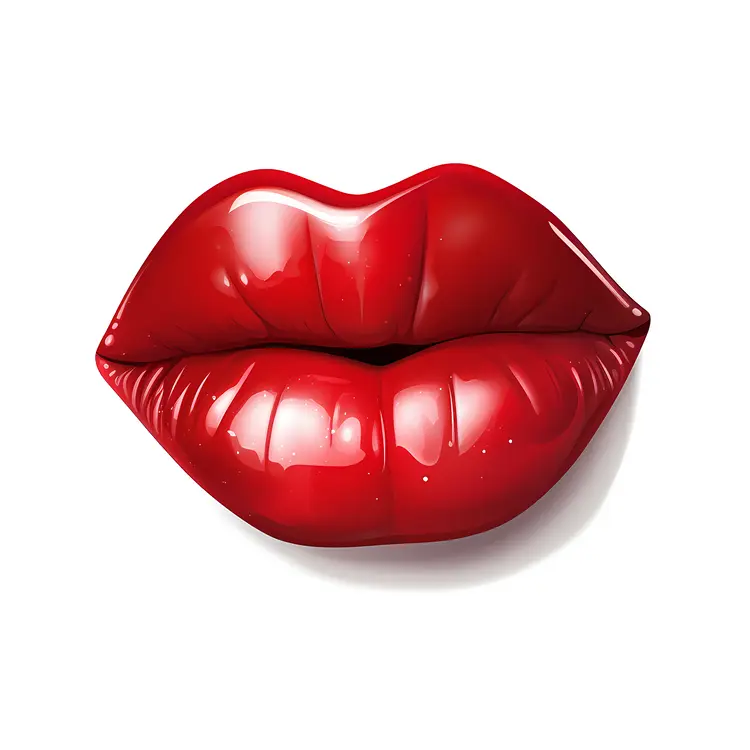 Glossy Red Lips Illustration