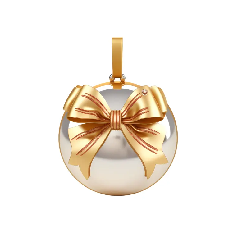 Gold Bow Ornament for Christmas