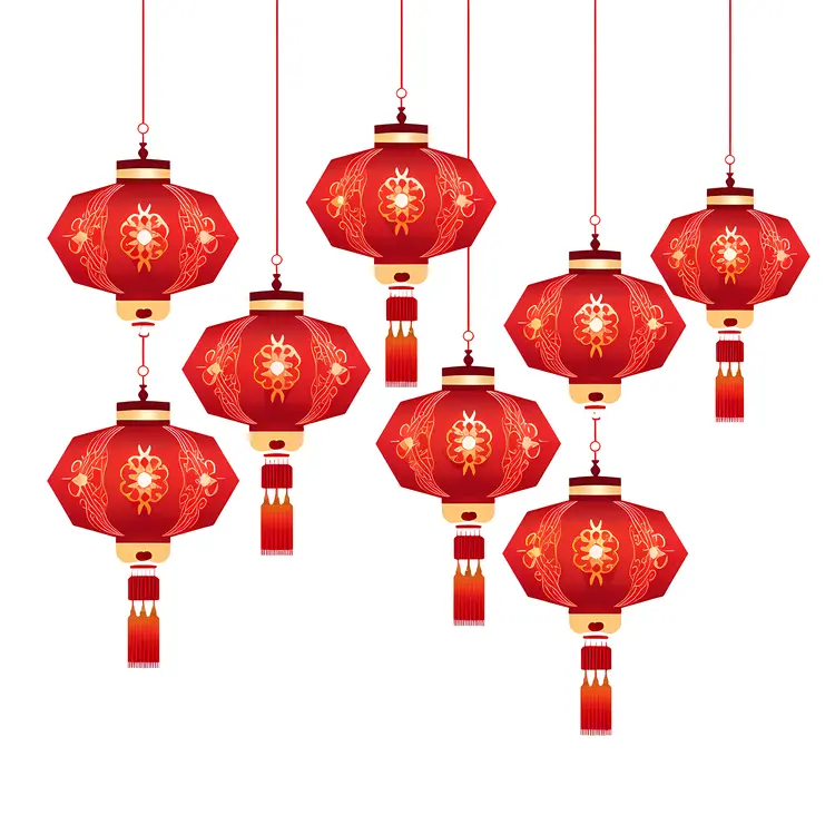 Traditional Red Lanterns for Chinese New Year Celebration