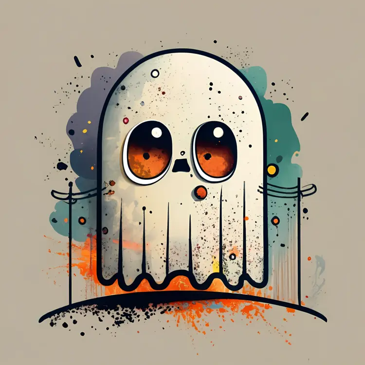 Cute Ghost with Big Eyes