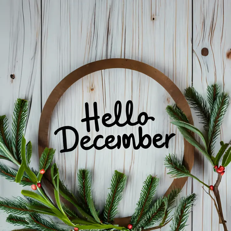 Wreath on Wooden Background