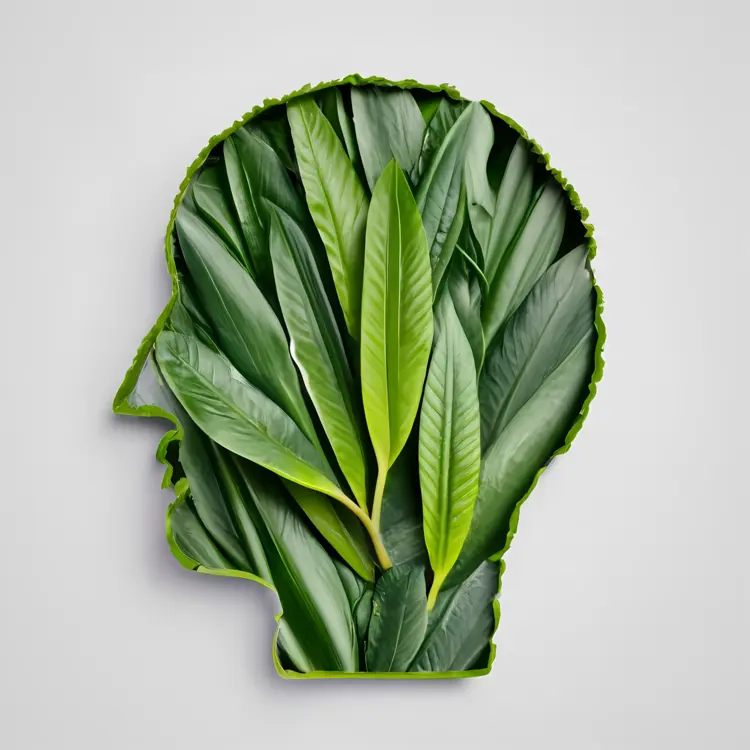 Mental Health Concept with Green Leaves