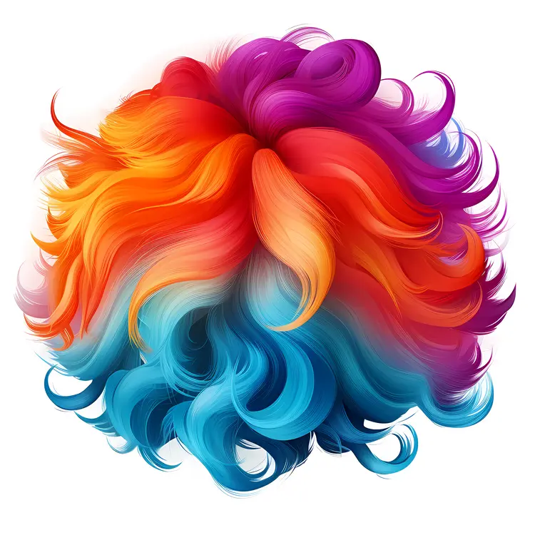 Vibrant Rainbow Curly Hair