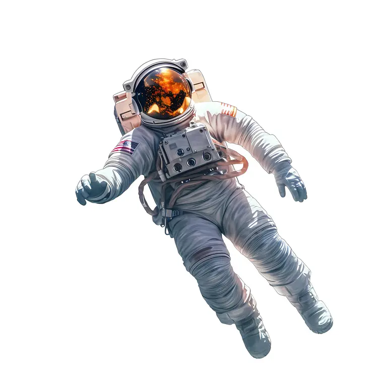 Astronaut in White Space Suit Floating