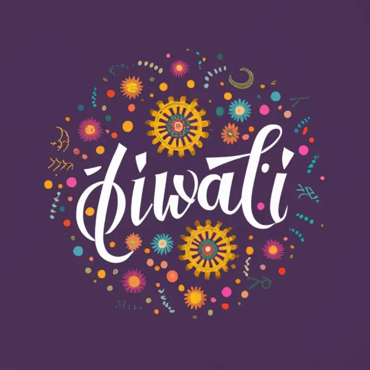 Diwali Celebration with Colorful Patterns