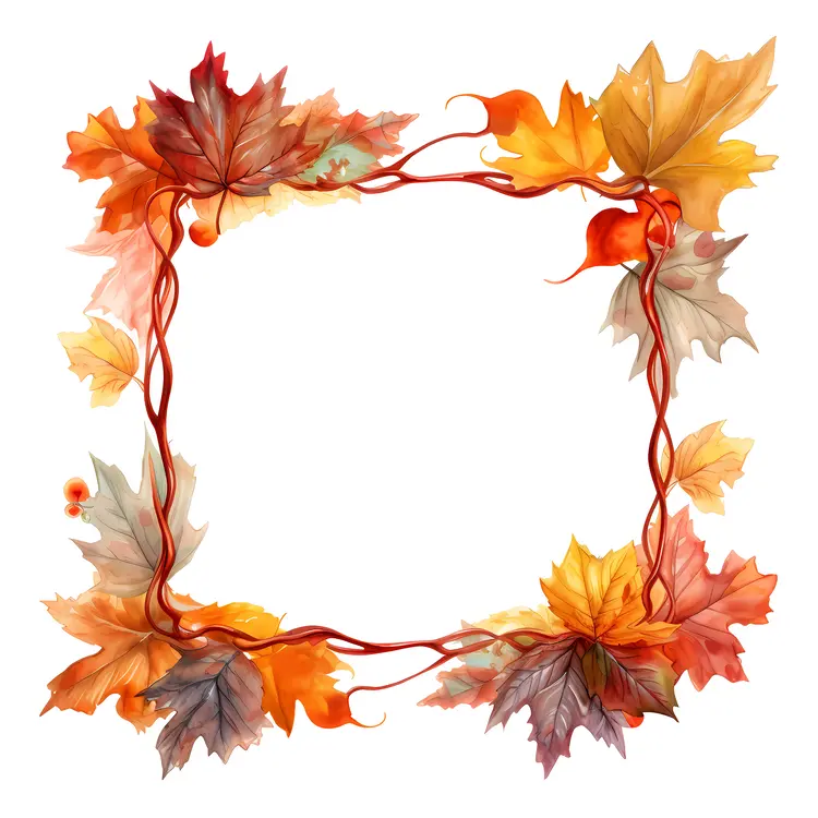 Twisted Autumn Leaves Frame