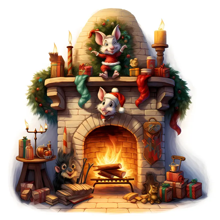 Whimsical Christmas Fireplace