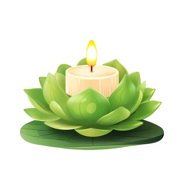 Green Lotus Candle