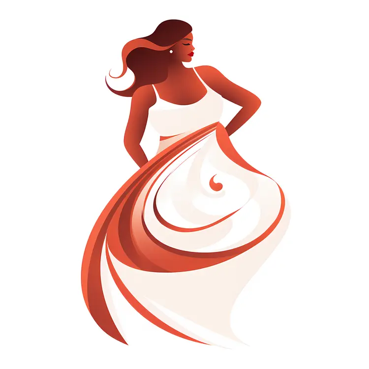 Elegant Woman in Flowing Dress