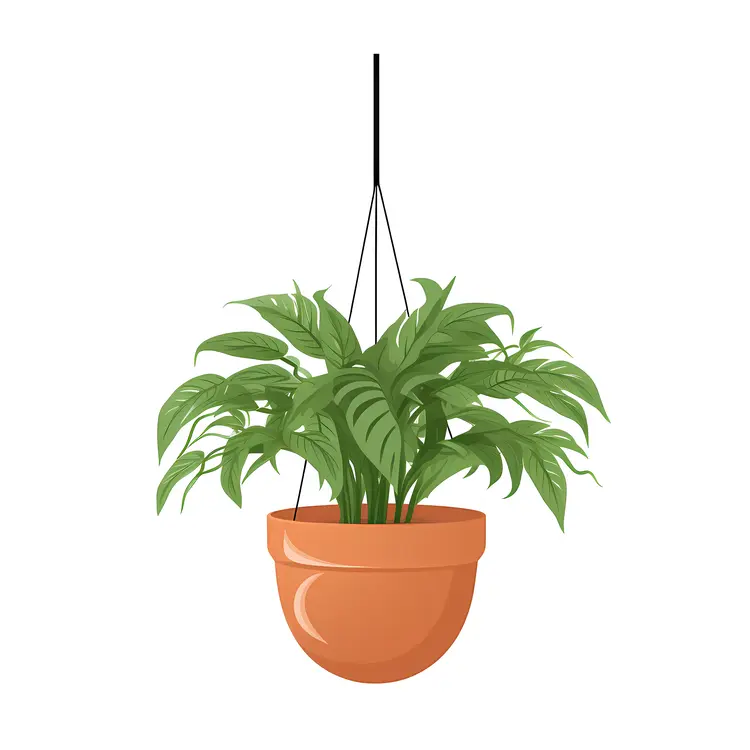 Green Hanging Plant in a Terracotta Pot