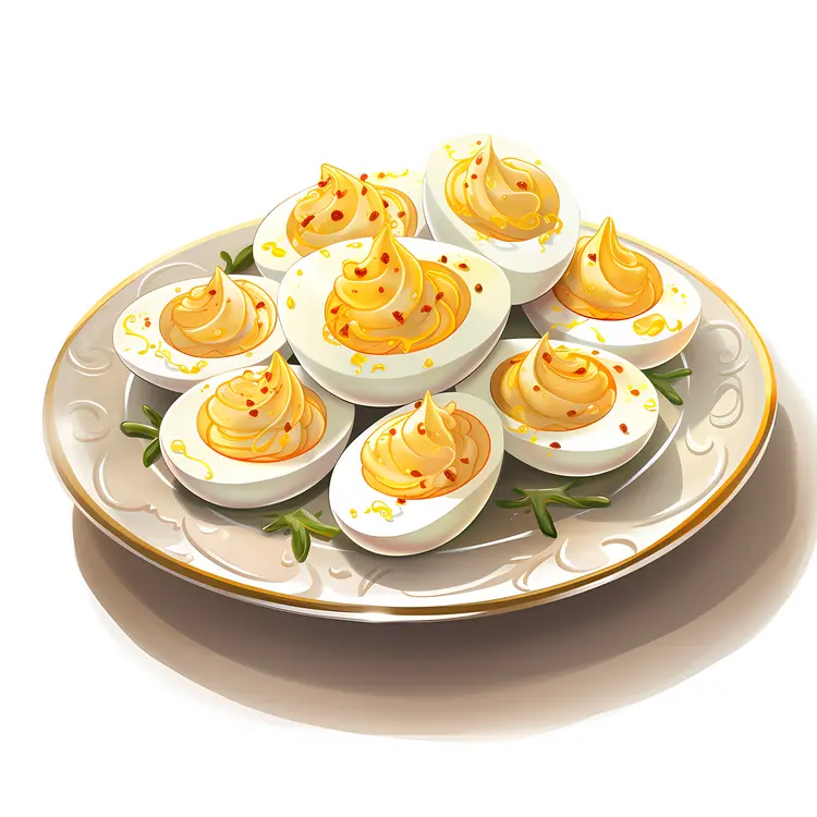 Deviled Eggs with Herb and Spice Garnish