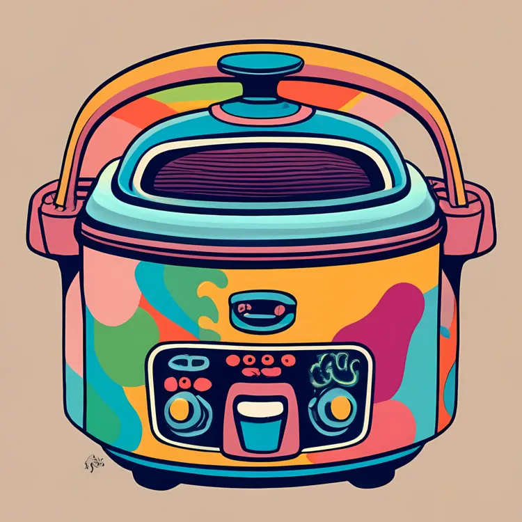 Colorful Pressure Cooker with Artistic Design