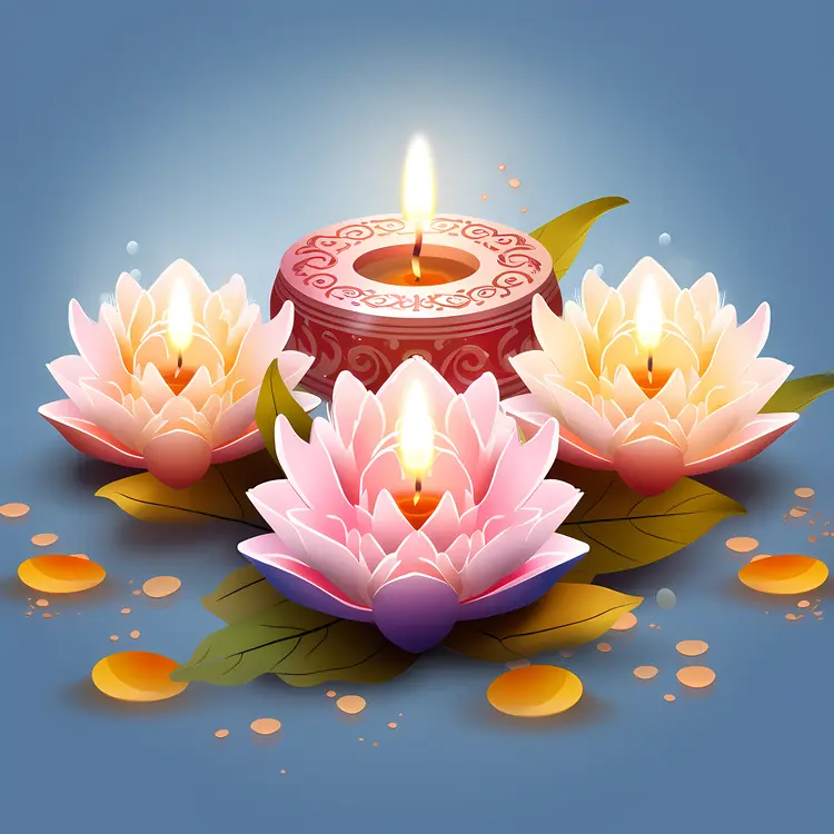 Lotus Diyas for Diwali Celebration