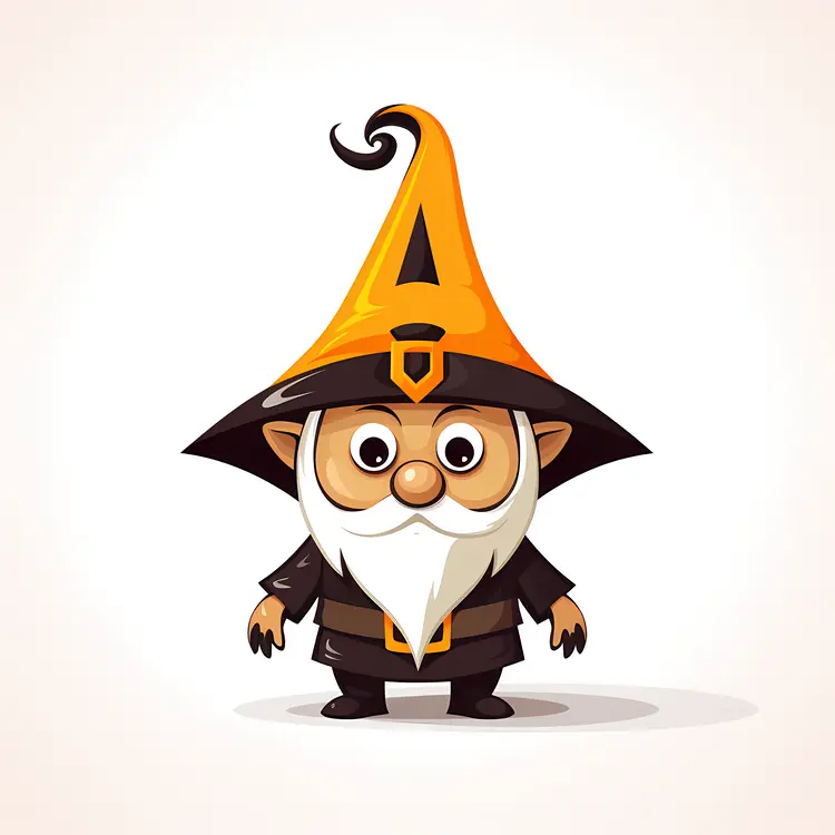 Cute Gnome with Hat and Beard