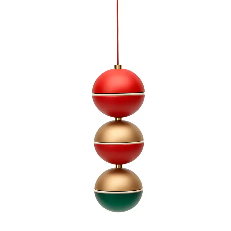 Christmas Ornaments Hanging in a Row
