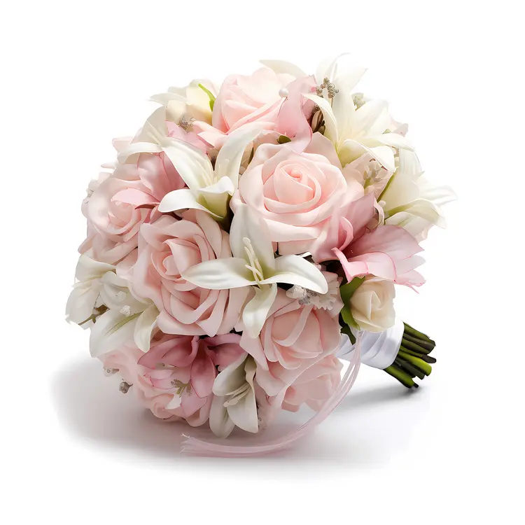 Charming Pink and White Rose Bouquet