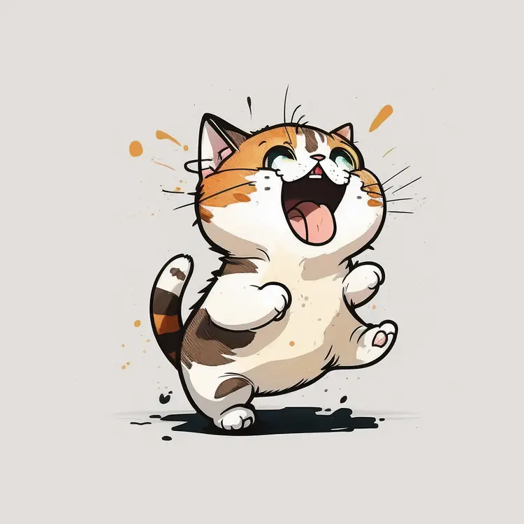 Happy Cartoon Cat Illustration