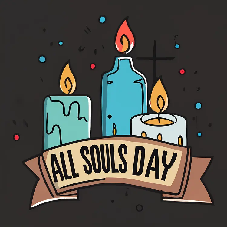 All Souls' Day with Candles and Banner