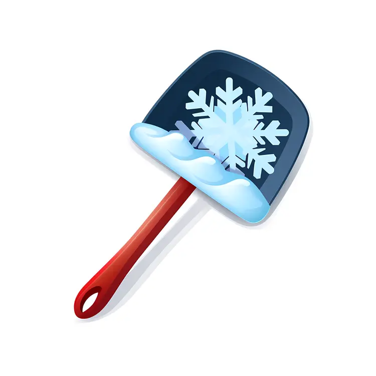 Snow Shovel with Snowflake Design