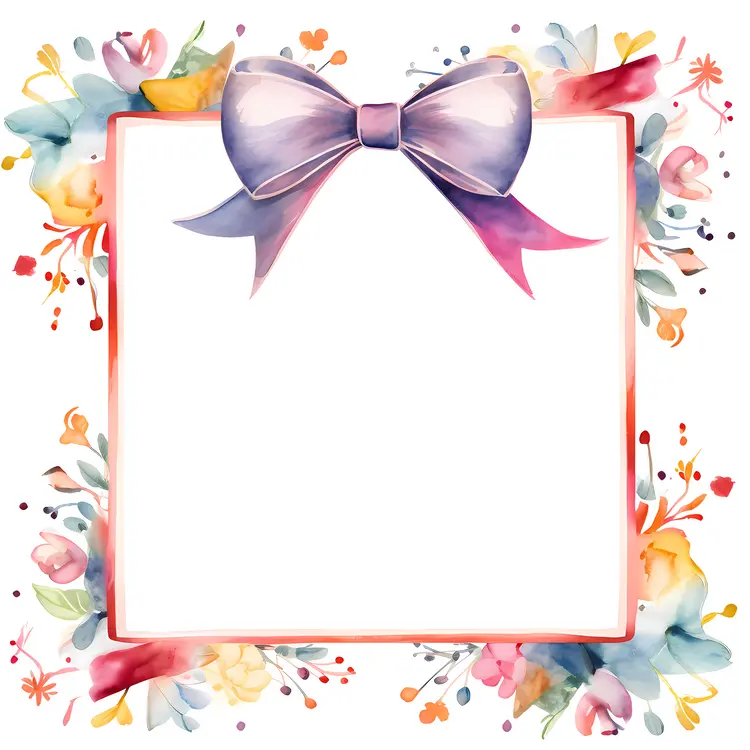 Bow with Floral Frame