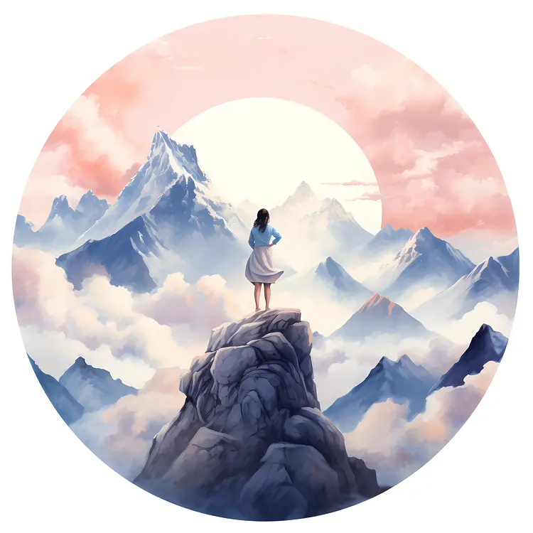 Person Standing on a Mountain