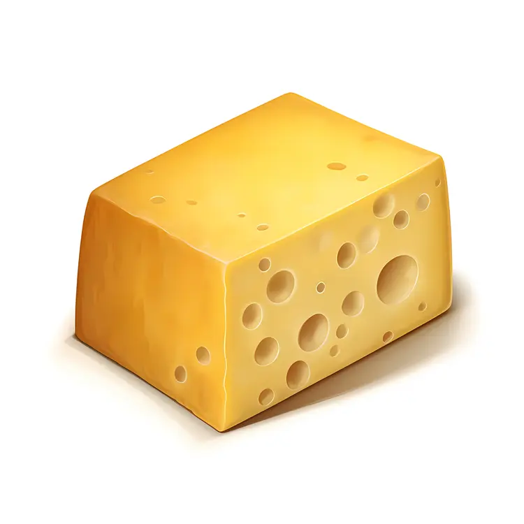 Yellow Cheese Block with Holes