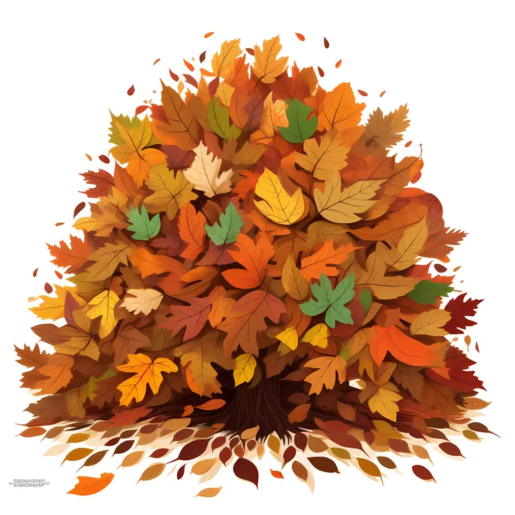 Bush with Autumn Leaves
