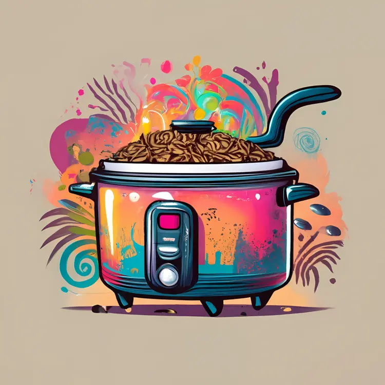Colorful Rice Cooker with Artistic Design
