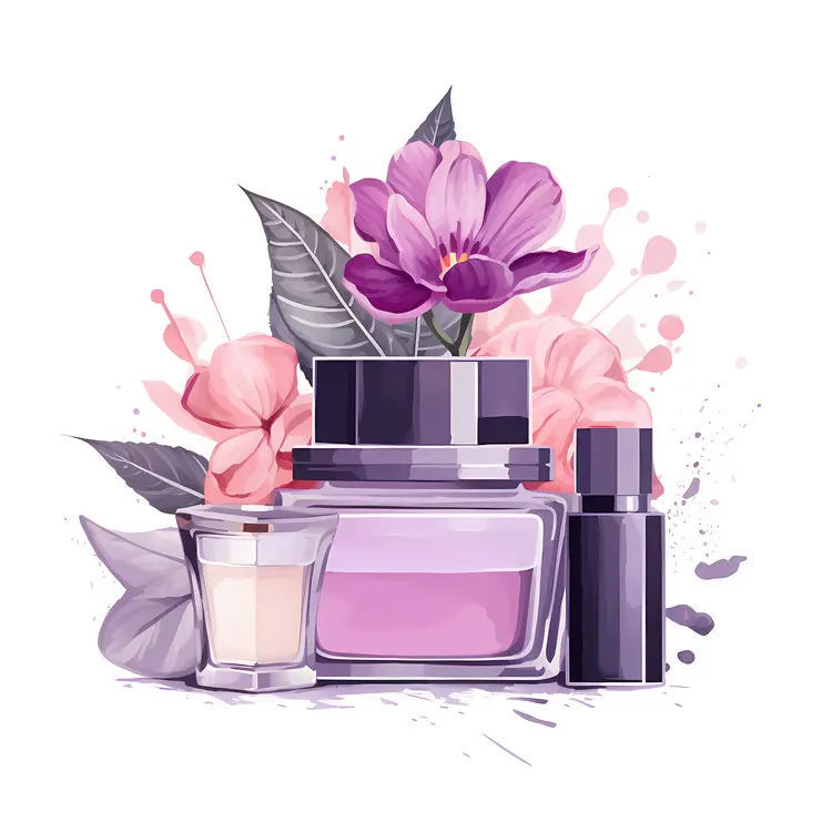 Chic Cosmetic Bottles with Floral Elements