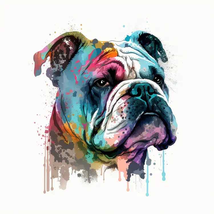Colorful Bulldog Painting